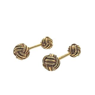 Tiffany &amp; Co Schlumberger 18k Gold Woven Knot Cufflinks