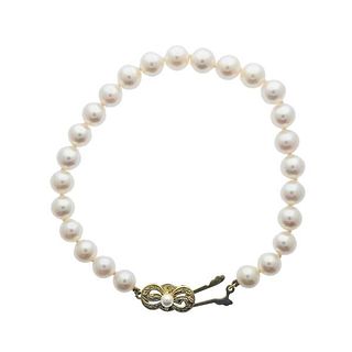 Mikimoto 18k Gold Pearl Bead Bracelet