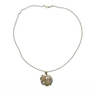 18k Gold Diamond Pendant Necklace 