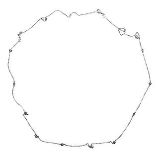 18k Gold Diamond Station Chain Necklace 