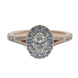 Vera Wang 14k Rose Gold Diamond Engagement Ring