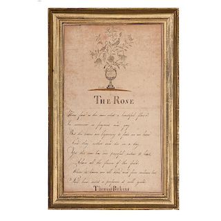 American Drawing Titled The Rose, Signed Thomas Perkins