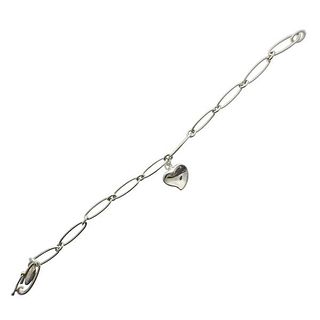 Tiffany &amp; Co Elsa Peretti Silver Heart Charm Bracelet