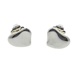 Tiffany &amp; Co Peretti Silver Heart Stud Earrings