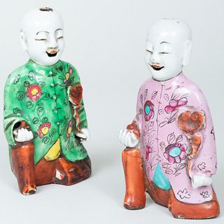 Chinese Famille Rose Porcelain Figures of Boys
