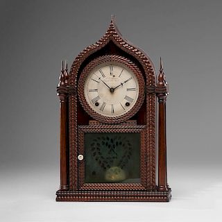 Forestville Mfg. Co. Twin Steeple Gothic Clock