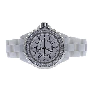 Chanel J12 Diamond Ceramic Quartz Ladies Watch H0967
