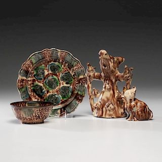 Early Whieldon Plate and Bowl, Plus