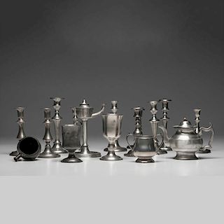 Pewter Candlesticks and Other Wares