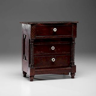 Miniature Empire Chest of Drawers with Inlay