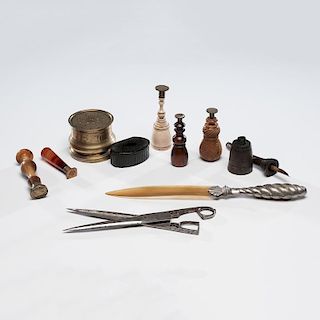 Desk Accessories Including Seals and Letter Openers