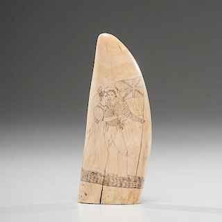 Scrimshaw Whale's Tooth with Couple