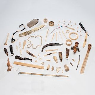 Collection of Bone, Ivory and Horn Accessories