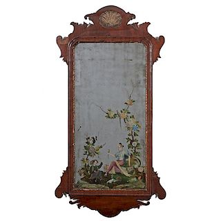 A Fine Chippendale Mirror with Chinese Reverse Painting