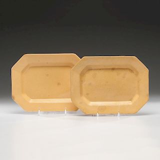 Rare Cincinnati Yellow Ware Platters Stamped Kendall
