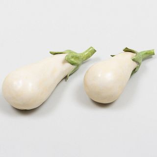 Pair of Lady Anne Gordon Porcelain Models of White Eggplants