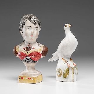 Chalkware Bust and Dove