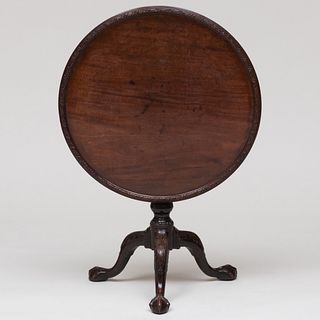 George II Carved Mahogany Tripod Tilt-Top Table