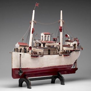 Great Lakes Folk Art Boat Model