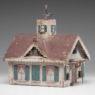 Folk Art Bird House with Weathervane