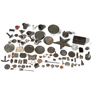 Collection of Ninety Pieces of Metalware and Other Items