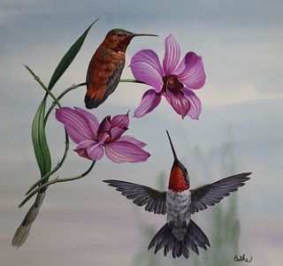 Don Balke (B. 1933) "Rufous Hummingbird"