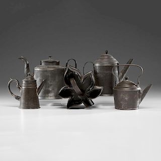 Tin Teapots and Cheese Strainer