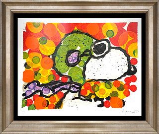 Original Lithograph Tom Everhart Snoopy Limited Edition Synchronize my Boogie Morning