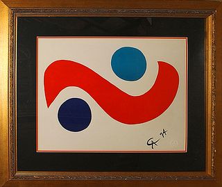 Alexander Calder Lithograph from 1974 initialed Skybird