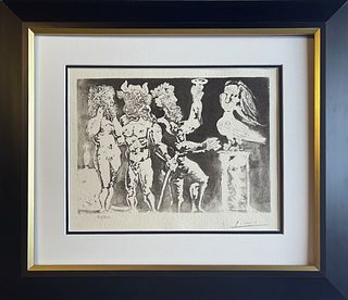 Pablo Picasso lithograph  300 in the limited edition with museum official stamp and signed in the plate