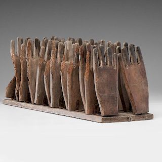 Folk Art Wooden Glove Stand