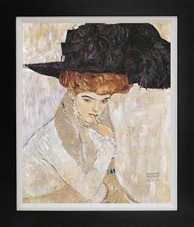 Woman in the black Hat after Gustav Klimt Limited Edition