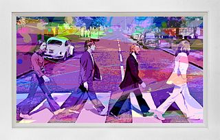 Beatles Abbey Road  Hand embellished canvas by David Lloyd Glover  Abbey Road Beatles