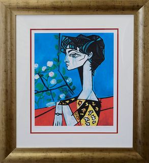 Pablo Picasso -Limited edition Lithograph-Jacqueline With Flowers Collection domaine after Picasso.