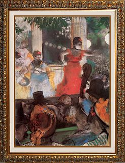 Cafe Concert hand embellished canvas after Edgar Degas limited edition