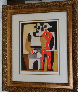 Pablo Picasso Lithograph after Picasso Limited Edition  Harlequins Collection  Domain Picasso