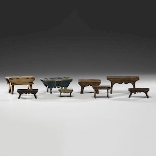 Collection of Eight Miniature Foot Stools