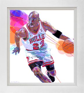Michael Jordan Chicago Bulls  David Lloyd Glover Hand embellished on canvas