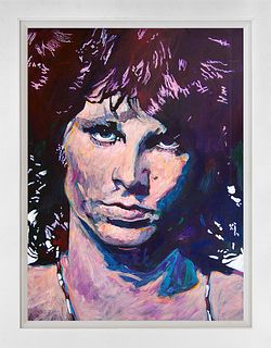 Jim Morrison The Lizard King Mixed Media Original on canvas David Lloyd Glover