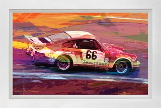 Racing Porsche 911 Hand embellished Limited Edition canvas by David Lloyd Glover