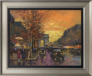 Limited Edition Hand embellished canvas Michael Schofield  Paris