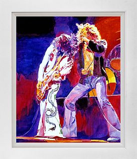 Jimmy Page and Robert Plant of Led Zeppelin  Mixed Media Original on canvas by David Lloyd Glover