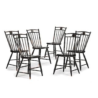 Six Windsor Side Chairs