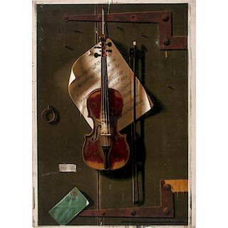 The Old Violin Chromolithograph after W. M. Harnett (1848-1892)