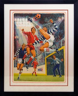 Soccer Player  Lithograph