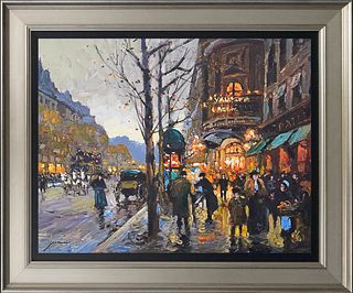 Michael Schofield Paris Hand embellished on canvas