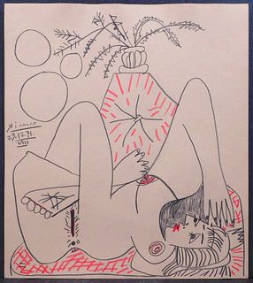 Style of Pablo Picasso:  Femme avec Plante