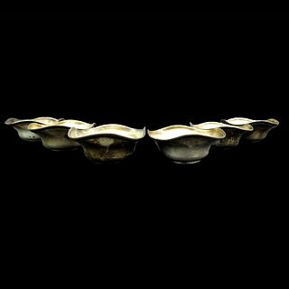 Six Vintage Sterling Silver Nut Dishes