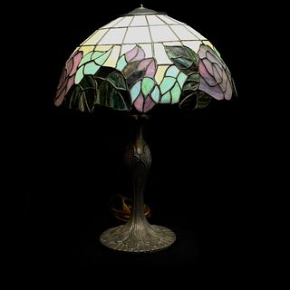 Vintage Leaded Glass Lamp