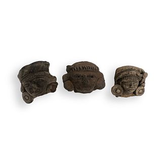 Aztec Three Terracotta Effigy Heads